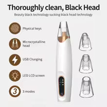 3-in-1 pore vacuum cleaner removes blackheads, unclogs pores, and reduces oil for smooth, glowing complexion. Features 3 section levels, multiple tips, and a rechargeable design-safe and effective for all skin types.