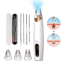 3-in-1 pore vacuum cleaner removes blackheads, unclogs pores, and reduces oil for smooth, glowing complexion. Features 3 section levels, multiple tips, and a rechargeable design-safe and effective for all skin types.