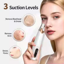 3-in-1 pore vacuum cleaner removes blackheads, unclogs pores, and reduces oil for smooth, glowing complexion. Features 3 section levels, multiple tips, and a rechargeable design-safe and effective for all skin types.